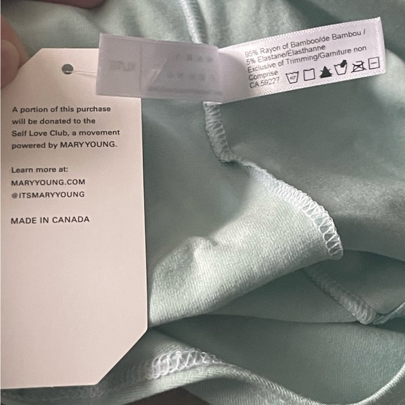 NEW Mary Young Teva Long-Sleeve Bodysuit Teal Light Blue MINT Thong Back Medium - Picture 6 of 6